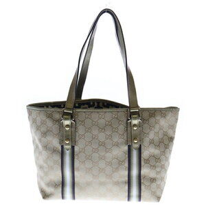 Gucci Bag Tan Beige Tote Canvas Gold GG